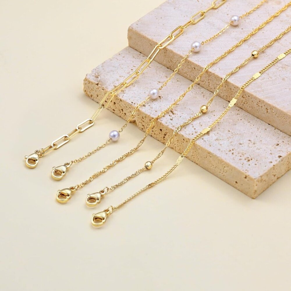 Gold Bracelets For Women, 14k Dainty Gold Plated Stackable Bracelets For Women T View 6